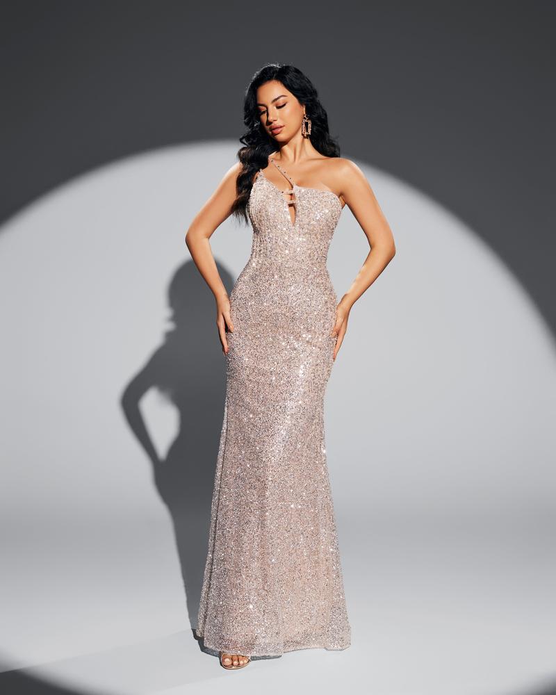 JMT-054666 Elegant Champagne Evening Dress for Special Occasions - Style SH0051