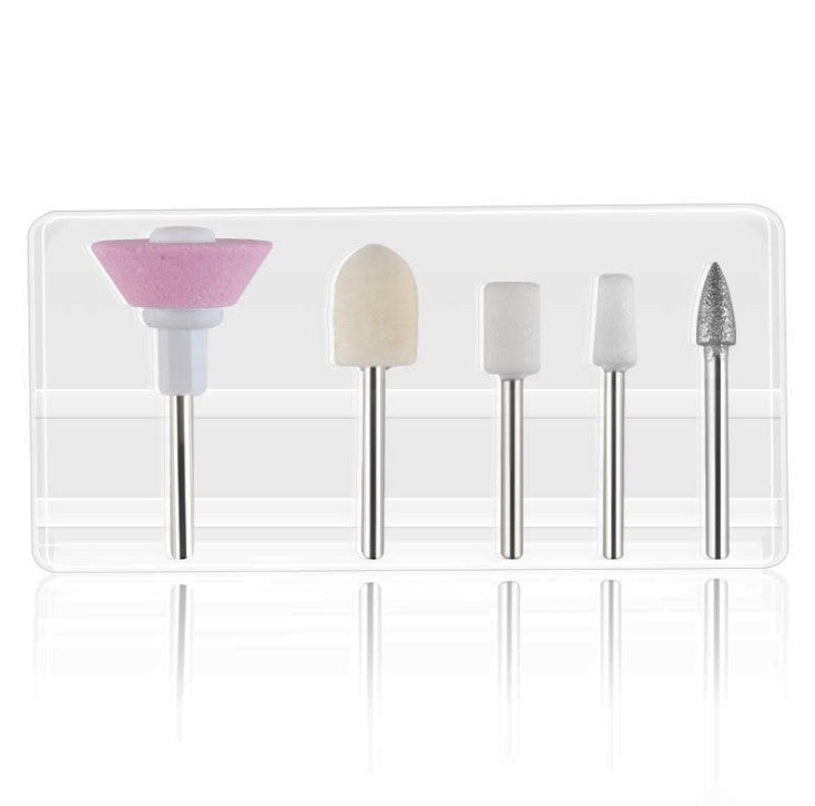 JMT-054730 Portable Electric Nail Polisher with Five Interchangeable Heads for Smooth Nail Care