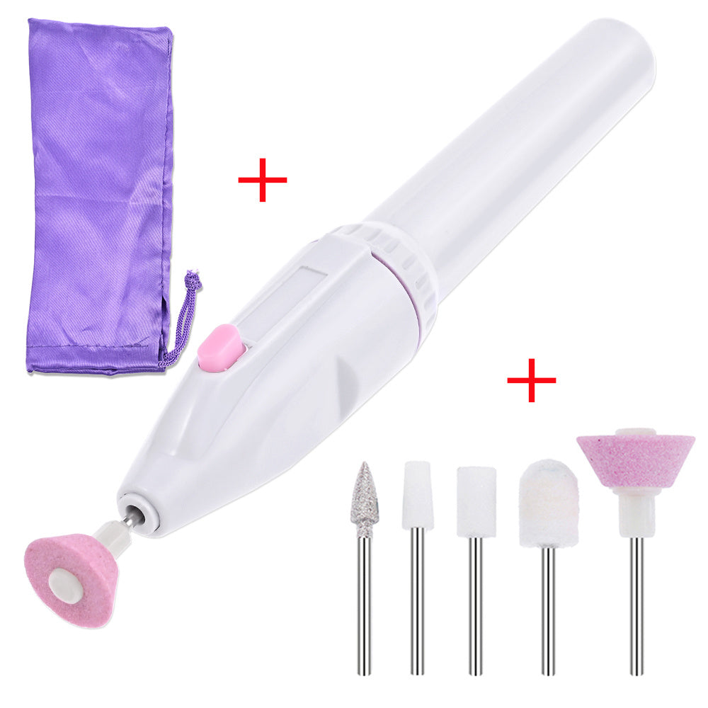 JMT-054730 Portable Electric Nail Polisher with Five Interchangeable Heads for Smooth Nail Care
