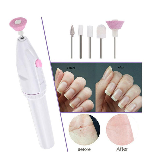 JMT-054730 Portable Electric Nail Polisher with Five Interchangeable Heads for Smooth Nail Care