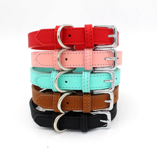 JMT-054922 Comfortable PU Leather Pet Collar in Multiple Colors and Sizes