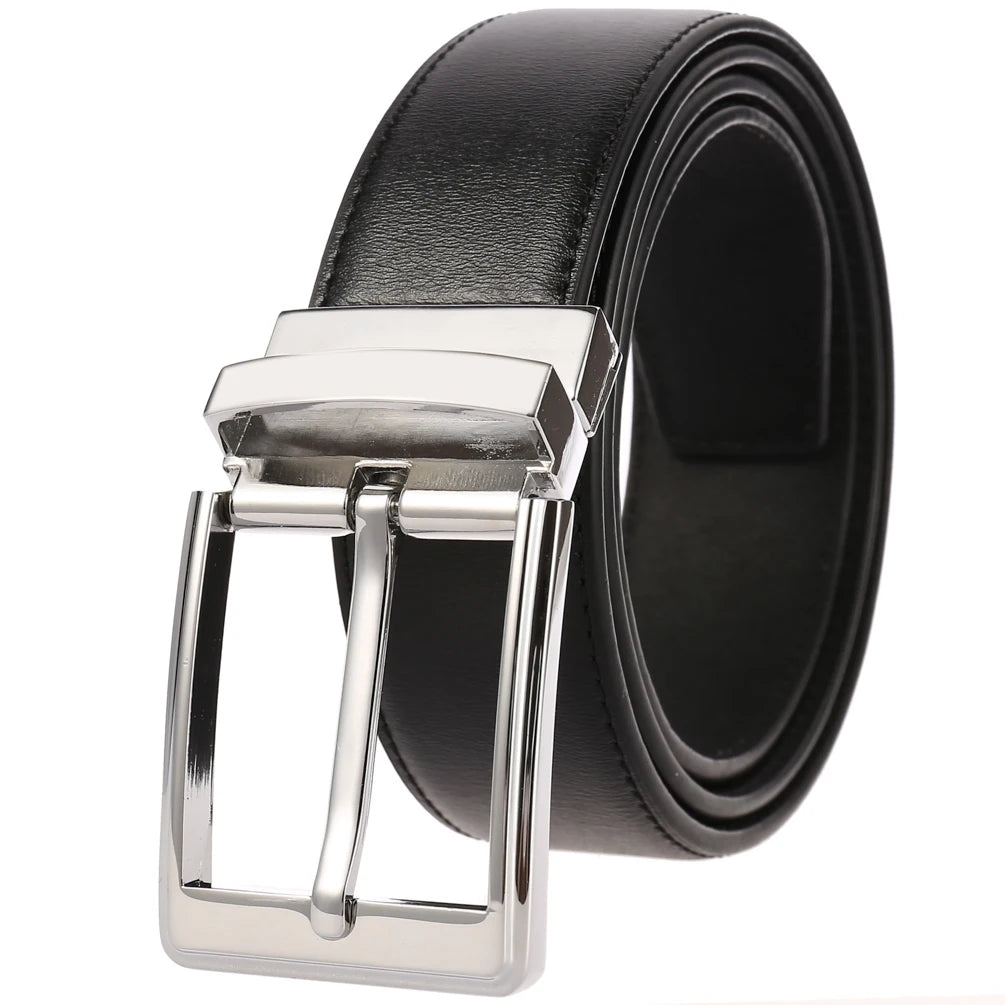 JMT-055178 Men's Leather Belt with Pin Buckle - Model LY35-21785-3
