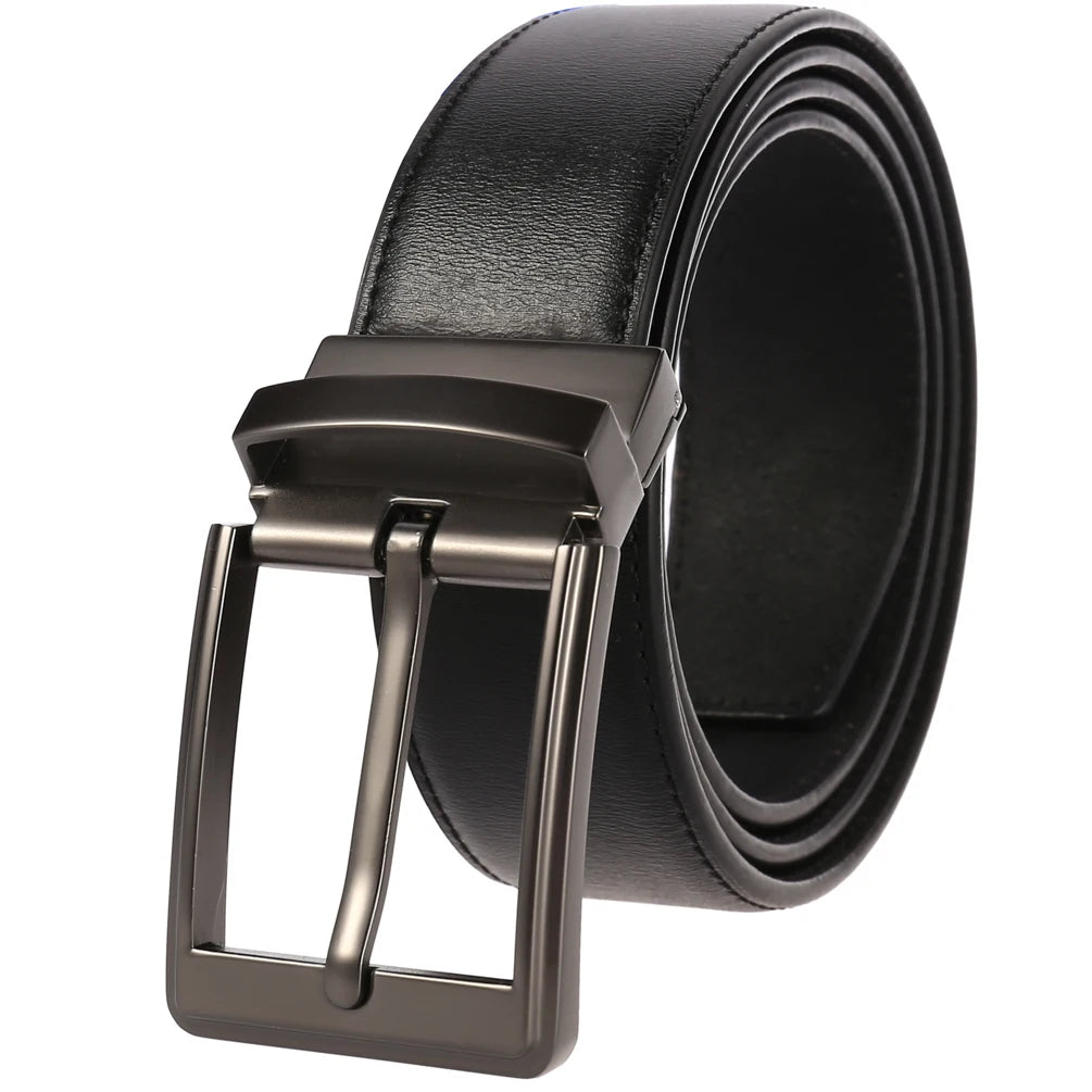 JMT-055178 Men's Leather Belt with Pin Buckle - Model LY35-21785-3
