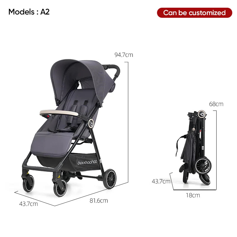 JMT-055562 Lightweight Foldable Baby Stroller Pram for Travel - Compact Pushchair for Infants
