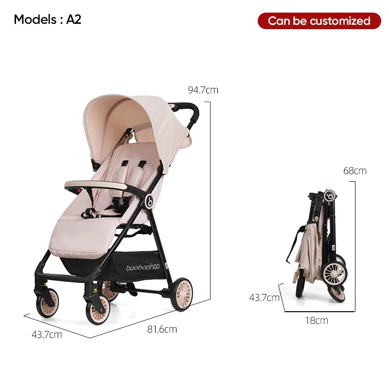 JMT-055562 Lightweight Foldable Baby Stroller Pram for Travel - Compact Pushchair for Infants