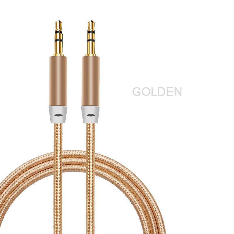 JMT-055754 Mobile Phone Aux Audio Cable - Gold Plated Nylon & Copper Connection