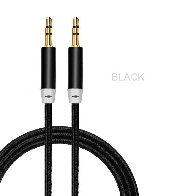 JMT-055754 Mobile Phone Aux Audio Cable - Gold Plated Nylon & Copper Connection