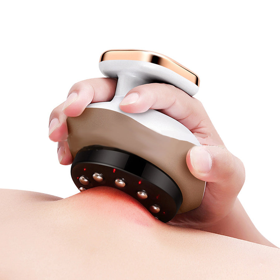 JMT-055818 Pearl White Gua Sha Tool with Adjustable Voltage and Compact Design