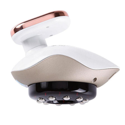 JMT-055818 Pearl White Gua Sha Tool with Adjustable Voltage and Compact Design