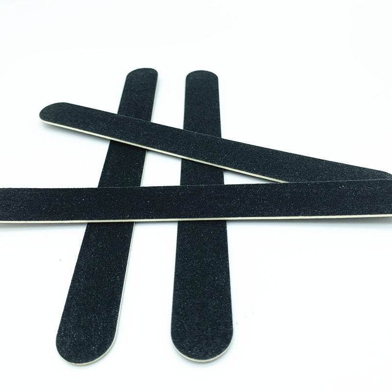 JMT-055882 Double-Sided Black Veneer Nail File Strips - 17.8cm Wood and Sandpaper Manicure Tool