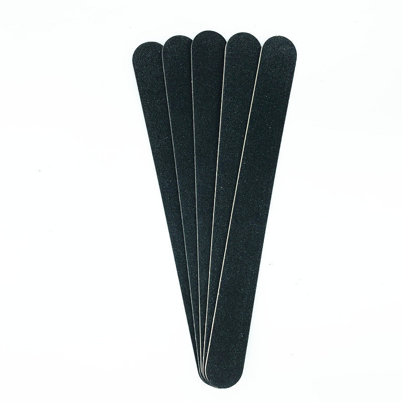 JMT-055882 Double-Sided Black Veneer Nail File Strips - 17.8cm Wood and Sandpaper Manicure Tool