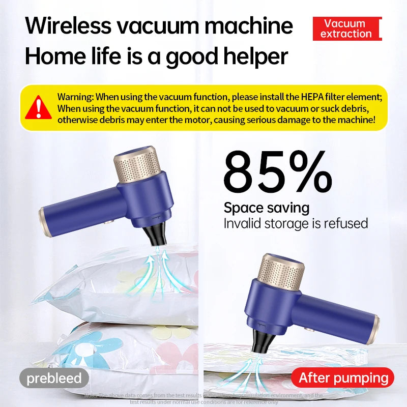 JMT-055882 Wireless Handheld Car Vacuum Cleaner & Air Duster - 2-in-1 Portable Cleaning Solution