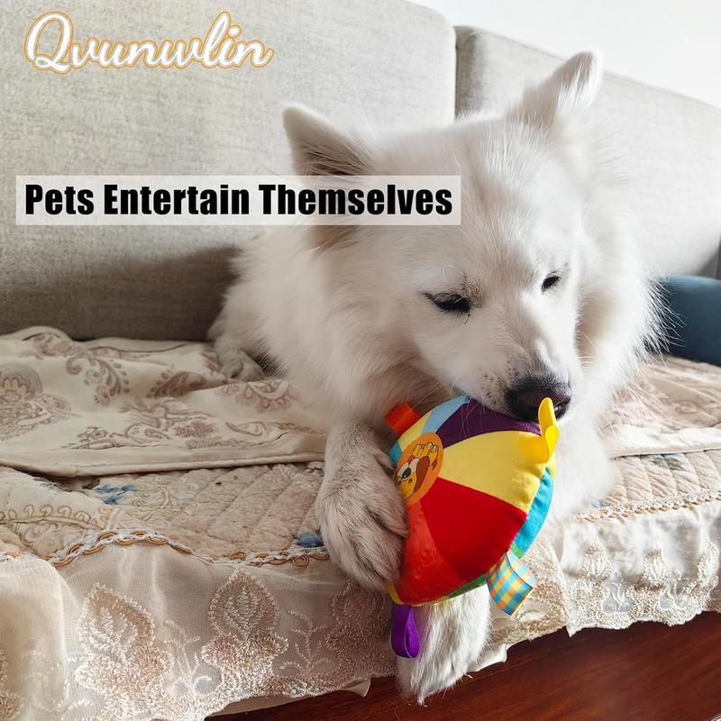 JMT-056394 Interactive Plush Dog Flying Disc Chew Toy with Bells - Washable and Bite-Resistant Tug-of-War Pet Accessory