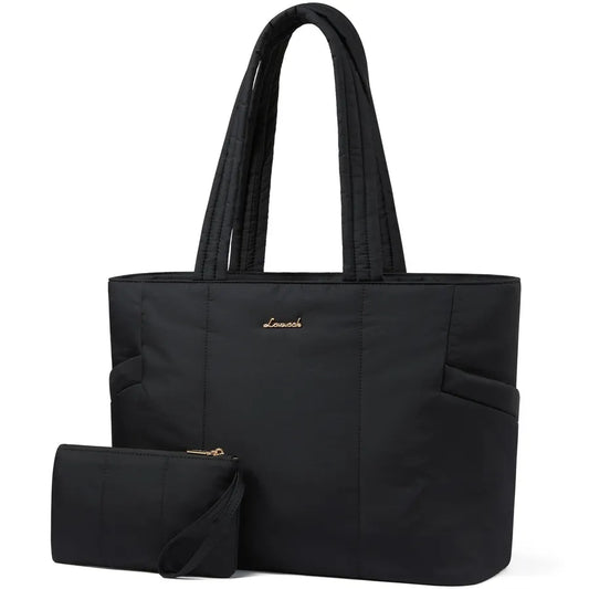 JMT-056394 Lightweight Puffer Laptop Tote Bag with Clutch Purse for 15.6 Inch Computers