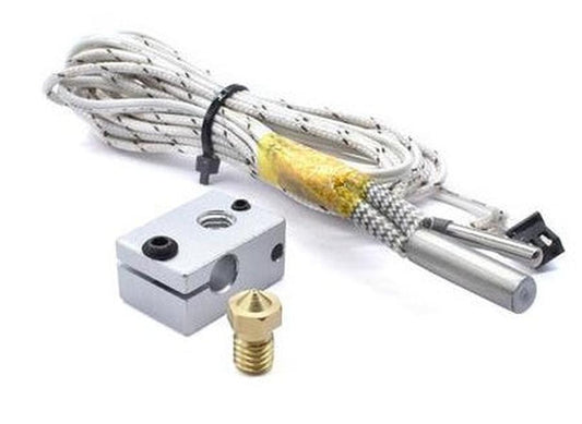 JMT-056906 High Temperature Heating Tube Kit for 3D Printers - Compatible with E3DV6, 12V/24V, 50W, NTC100K
