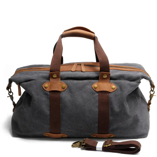 JMT-056970 Retro Canvas Sports Duffle Bag with Zipper Closure - Lightweight & Durable Travel Tote in Multiple Colours
