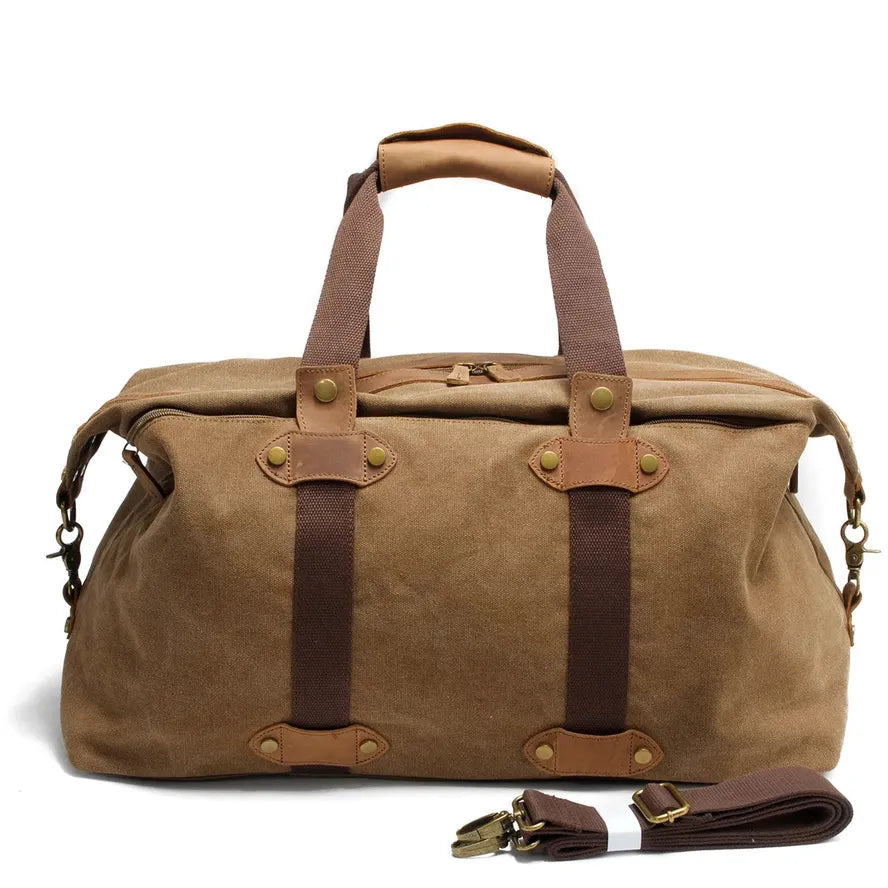 JMT-056970 Retro Canvas Sports Duffle Bag with Zipper Closure - Lightweight & Durable Travel Tote in Multiple Colours