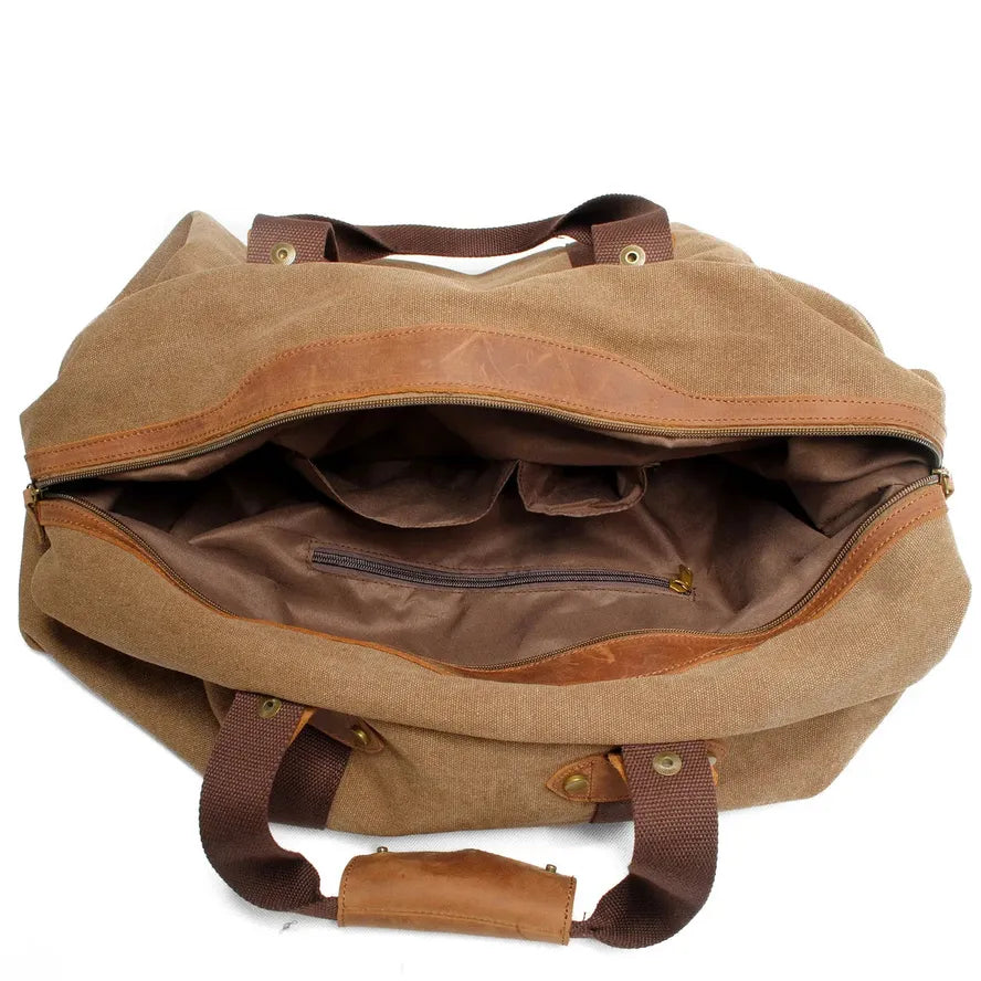 JMT-056970 Retro Canvas Sports Duffle Bag with Zipper Closure - Lightweight & Durable Travel Tote in Multiple Colours