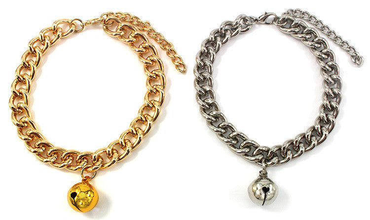 JMT-057226 Monochrome Aluminum Dog Collar for Small to Medium Breeds - Silver and Gold Options