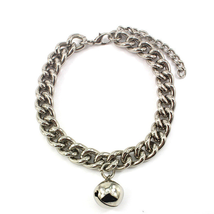 JMT-057226 Monochrome Aluminum Dog Collar for Small to Medium Breeds - Silver and Gold Options