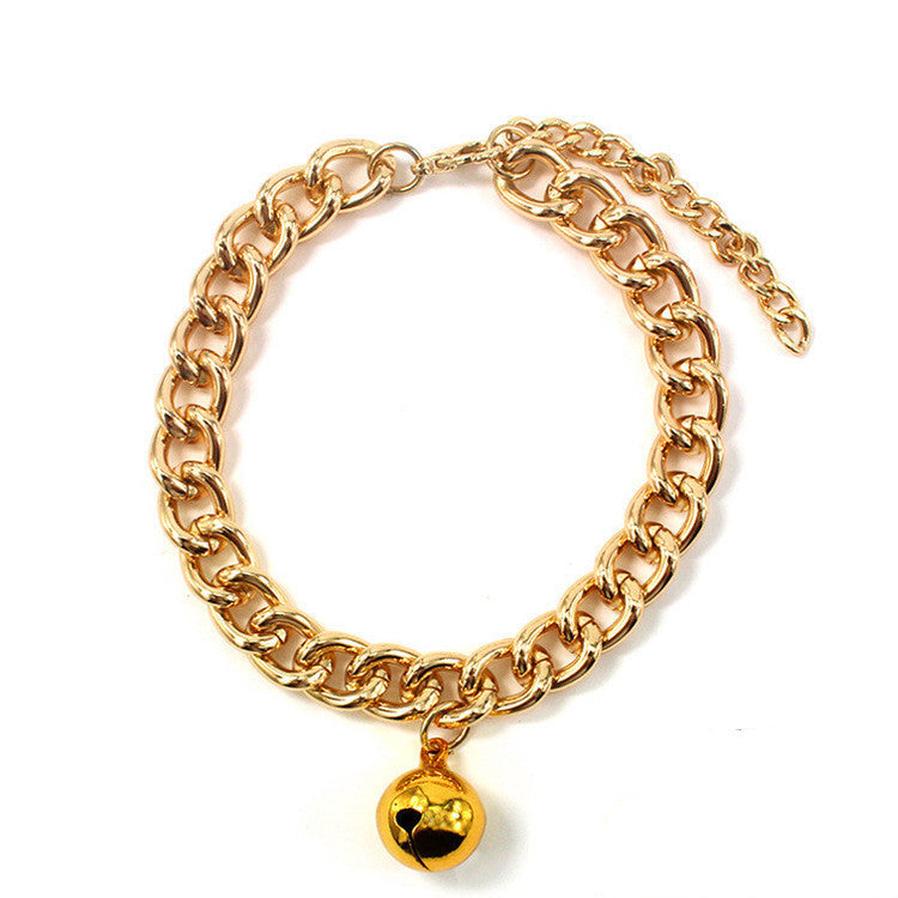 JMT-057226 Monochrome Aluminum Dog Collar for Small to Medium Breeds - Silver and Gold Options