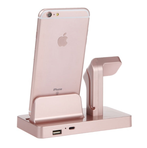 JMT-057738 2-In-1 Charging Dock Station for iPhone and Apple Watch, ABS Stand with Anti-Slip Design, Compatible with Multiple iPhone Models