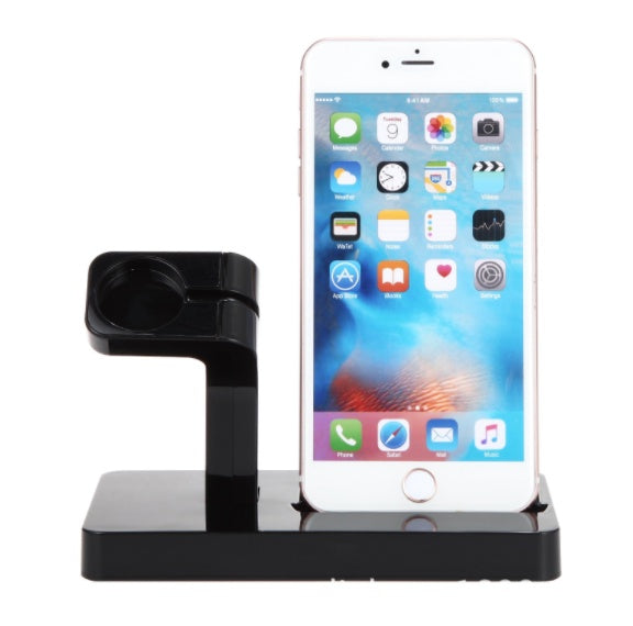 JMT-057738 2-In-1 Charging Dock Station for iPhone and Apple Watch, ABS Stand with Anti-Slip Design, Compatible with Multiple iPhone Models