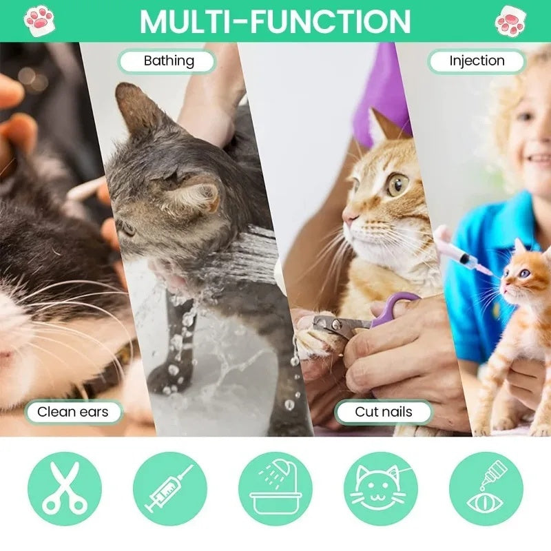 JMT-057802 Pet Grooming Shower Bag - Adjustable Mesh Restraint for Bathing and Nail Trimming, Scratch Prevention