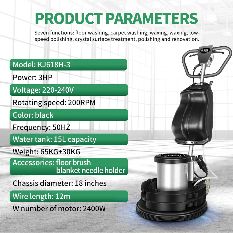JMT-058506 3HP 175rpm Single Brush Walk-Behind Floor Washing Machine for Commercial Use