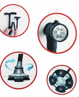 JMT-058506 Adjustable Folding Crutches - Lightweight Aluminum Alloy Tumbler Support, 5-Height Telescopic Design