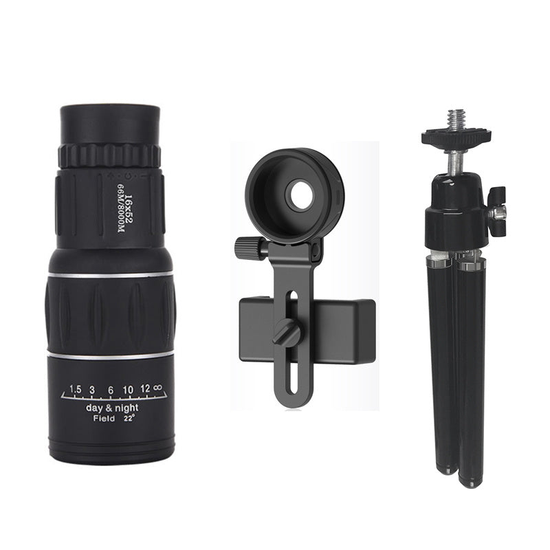 JMT-058890 16X52 High-Powered Monocular Telescope for Smartphones - Clear HD Optics with Large Eyepiece and Bright Image Quality