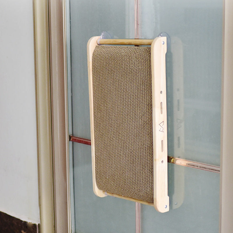 JMT-058890 Vertical Cat Scratcher - Solid Wood Design with Corrugated Paper, 1000g