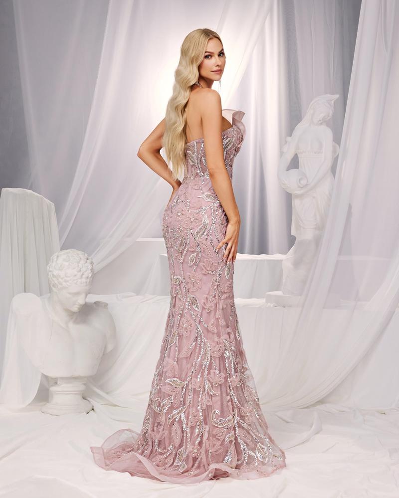 JMT-058954 Elegant Pink Evening Gown for Women - Style SH0183