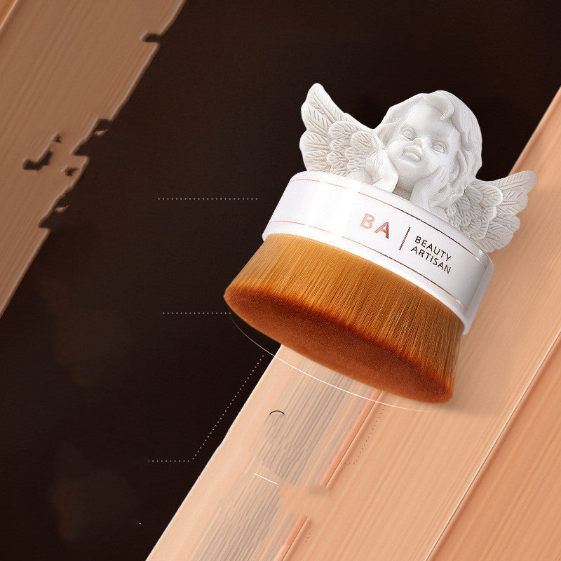 JMT-059146 High-Density Foundation Brush with Lid for Makeup Beginners, 7cm Total Length