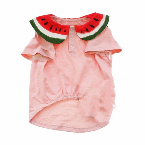 JMT-059658 Breathable Cotton Watermelon Dog Outfit with Matching Bag for All Sizes