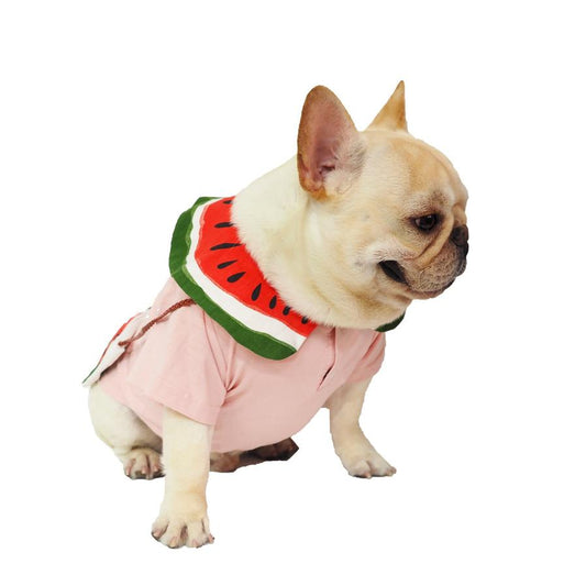 JMT-059658 Breathable Cotton Watermelon Dog Outfit with Matching Bag for All Sizes