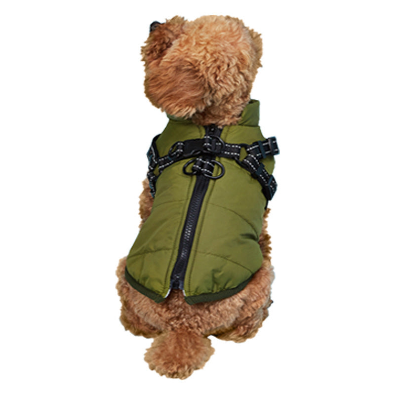 JMT-059786 Waterproof and Warm Thickened Jacket for Dogs - Cotton Outer Layer, Available in Multiple Colors and Sizes