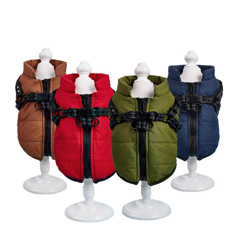 JMT-059786 Waterproof and Warm Thickened Jacket for Dogs - Cotton Outer Layer, Available in Multiple Colors and Sizes