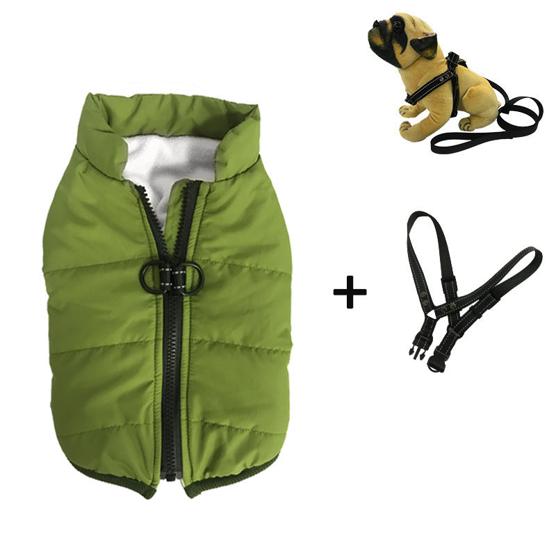 JMT-059786 Waterproof and Warm Thickened Jacket for Dogs - Cotton Outer Layer, Available in Multiple Colors and Sizes