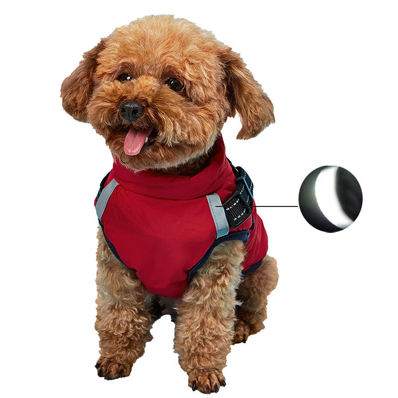 JMT-059786 Waterproof and Warm Thickened Jacket for Dogs - Cotton Outer Layer, Available in Multiple Colors and Sizes