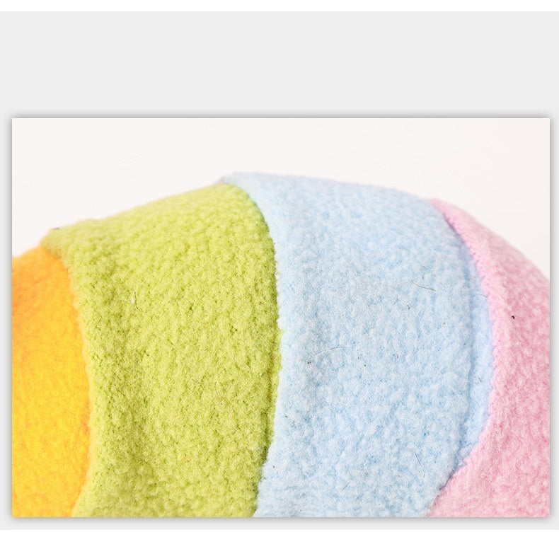 JMT-060170 Rainbow Mouse Plush Cat Toy - Fleece Chew Toy, Bite Resistant, 36x18x6CM