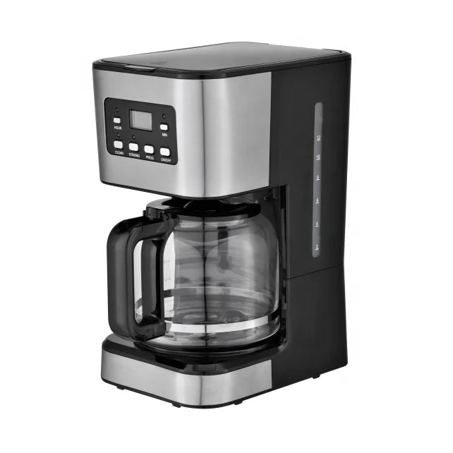 JMT-060298 12-Cup Programmable Drip Coffee Maker with Glass Carafe and LCD Display