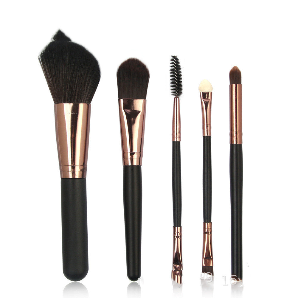 JMT-060298 Blush Eye Shadow Brush Set with 5 Nylon Bristle Brushes in OPP Bag