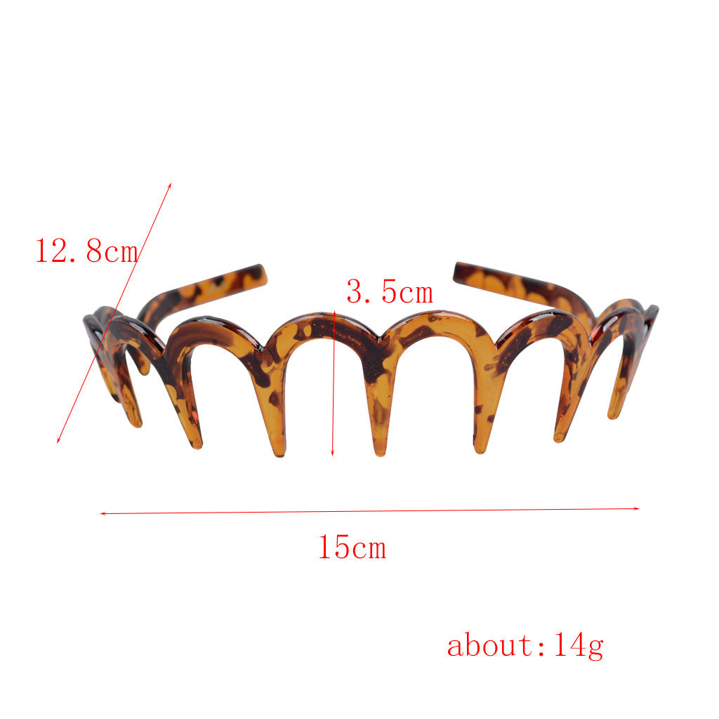 JMT-060554 Drop-Resistant U-Shaped Headband in Dark Coffee Dot Floral, Light Red, Brown, and Black