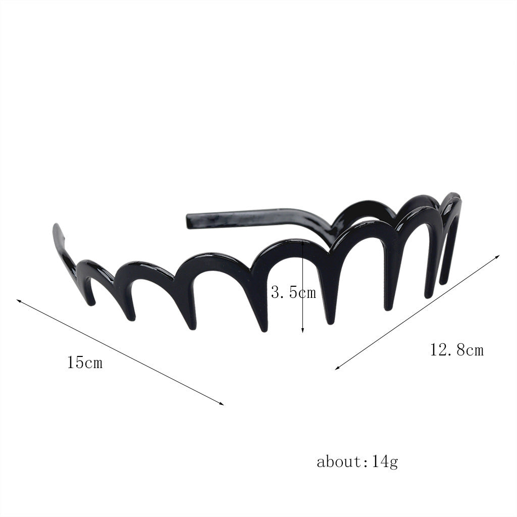 JMT-060554 Drop-Resistant U-Shaped Headband in Dark Coffee Dot Floral, Light Red, Brown, and Black