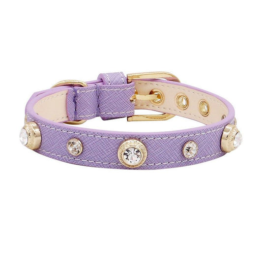 JMT-060682 Multicolor Leather Pet Collar with Non-Woven Fabric - Adjustable Sizes XXS to L