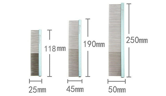 JMT-061258 Colorful Stainless Steel 1mm Dog Grooming Comb for Shedding and Detangling Pet Hair
