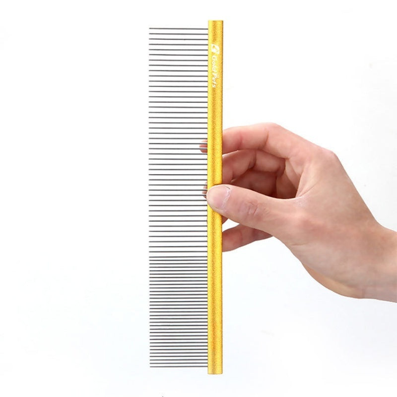 JMT-061258 Colorful Stainless Steel 1mm Dog Grooming Comb for Shedding and Detangling Pet Hair
