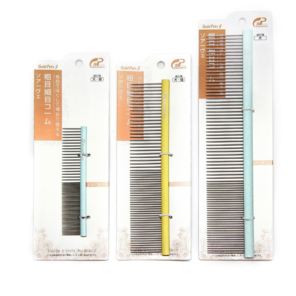 JMT-061258 Colorful Stainless Steel 1mm Dog Grooming Comb for Shedding and Detangling Pet Hair