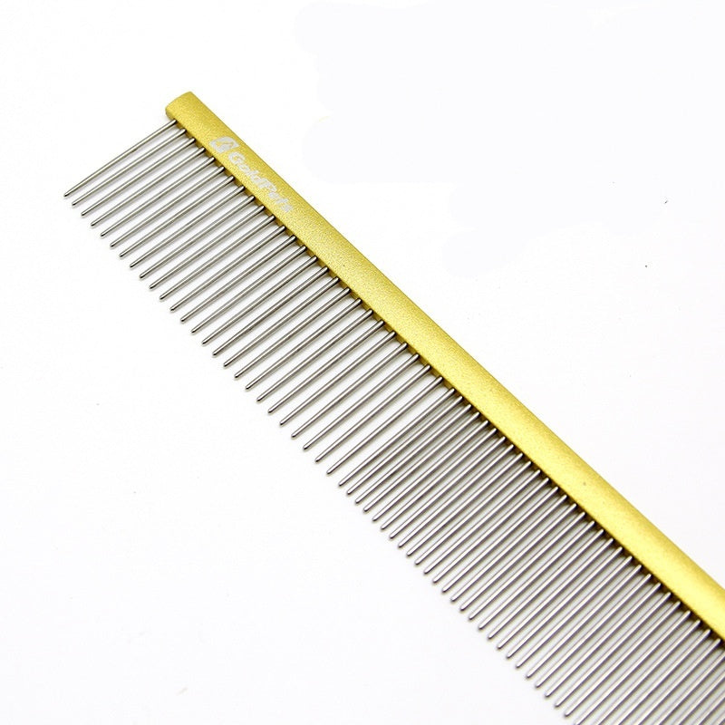 JMT-061258 Colorful Stainless Steel 1mm Dog Grooming Comb for Shedding and Detangling Pet Hair